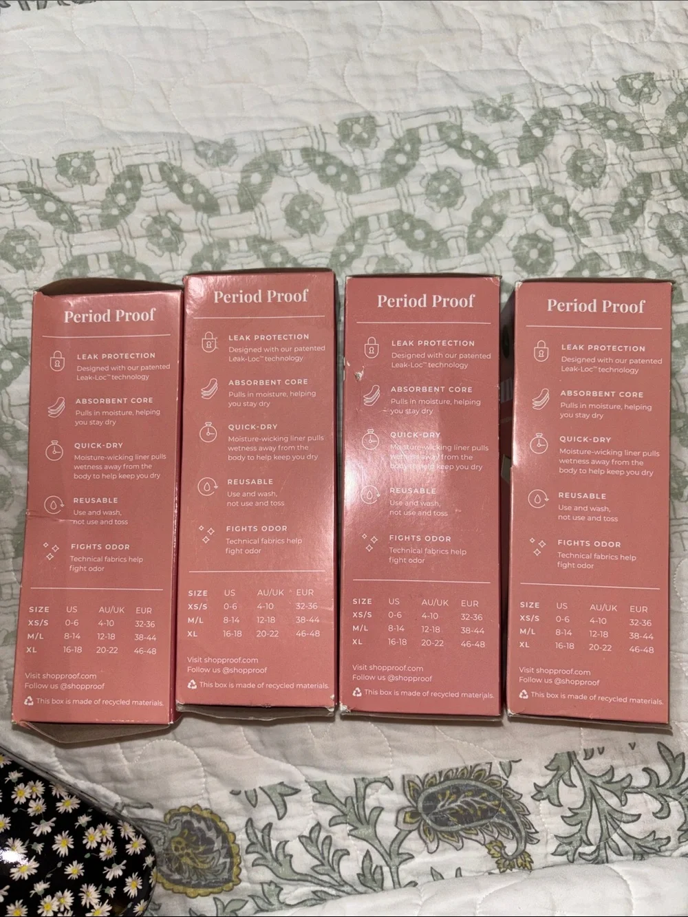 Leak Proof Thong - Pink - XL all 4 bundles New # in original box’s